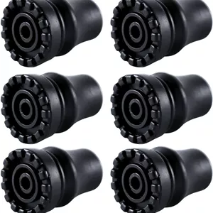 پایه عصای لاستیکی MOTOFITOOL بسته 6 عددی، مناسب عصاهای 7/8 اینچی، لوازم جانبی غیر لغزنده برای عصا زیر بغل، نوک عصای بادوام جایگزین برای عصاهای پیاده روی، عصاهای کوهنوردی، عصا زیر بغل سالمندان (مشکی)