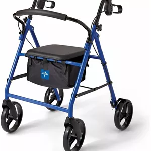 واکر چرخ‌دار مدل Medline رنگ آبی