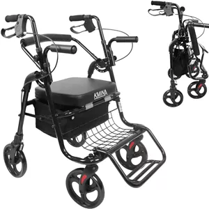 واکر و ویلچر تاشو KMINA مدل Rollator رنگ مشکی