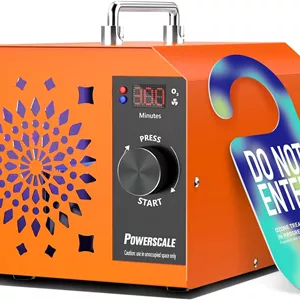 ژنراتور اوزون پاوراسکیل 250000 میلی گرم در ساعت O3، تصفیه کننده هوا، از بین برنده بوی صنعتی برای خانه، دفتر، زیرزمین و اتاق حیوانات خانگی - یونیزر با ظرفیت بالا، نارنجی