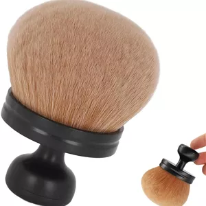 برس بزرگ برنزه کننده Taicols، برس آرایشی کابوکی بیضی شکل با سر پهن 3 اینچی، برس آرایشی صورت، پاها و پشت، برس برنزه کننده برای کرم پودر (مشکی)