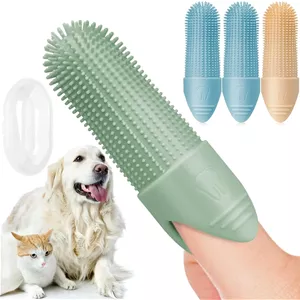 مسواک انگشتی سگ KASTWAVE، بسته 4 عددی، مسواک انگشتی 360 درجه برای سگ ها، مسواک انگشتی سیلیکونی درجه غذایی مناسب برای اکثر انگشتان، مسواک برای مراقبت از دندان سگ و گربه