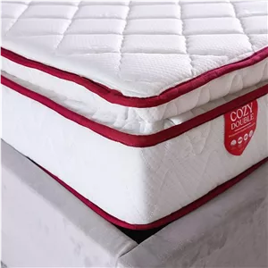 تشک فوم طبی دانوب هوم مدل Cozy Pillow Top | درجه سفتی: سفت | تشک کینگ | طبی ارتوپدیک | حفظ تعادل ستون فقرات برای کاهش فشار | طول 200 عرض 180 سانتی متر | ضخامت 23 سانتی متر - سفید/قرمز