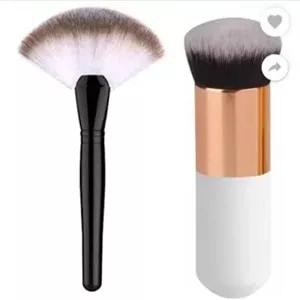 براش آرایشی کتی‌بلو مدل Foundation و Fan مجموعه 2 عددی