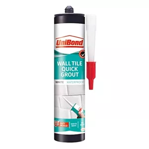 ملات بندکشی کاشی دیوار UniBond Ultra Force، ملات در کارتریج با کاربری آسان برای استفاده با تفنگ کارتریج استاندارد، ملات ضد آب برای کاشی کاری، ملات سفید، کارتریج 460 گرمی