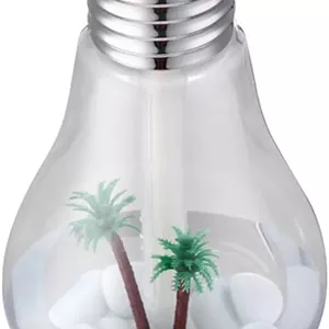 مرطوب کننده و بخور Mia با ظرفیت 400 میلی لیتر، دارای نور رنگی، قابل حمل، طرح لامپ، دستگاه تصفیه هوا و خوشبو کننده هوا مناسب برای خانه/دفتر/خودرو (طلایی) مدل جدید 2020 (رنگ: نقره ای)