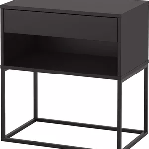 میز کنار تختی ایکیا مدل VIKHAMMER ابعاد 60x39x65 سانتی متر، مشکی