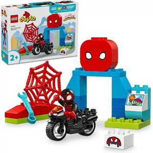 ماجراجویی موتورسیکلت اسپین LEGO DUPLO Marvel، مجموعه خلاقانه بر اساس نمایش تلویزیونی Spidey and His Amazing Friends، اسباب بازی آموزشی کودک نوپا با موتور سیکلت، هدیه برای پسران و دختران 2 سال به بالا 10424