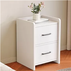 میز پاتختی، میز کنار تختی مدرن، میز چوبی، کابینت ذخیره سازی ساده اتاق خواب با 2 کشو، میز کنار مبل سفید برای اتاق نشیمن و اتاق خواب