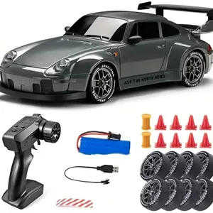 ماشین دریفت کنترلی شارژی ارکید M مدل Ultimate، مقیاس 1:24، چهار چرخ متحرک (4WD) با چراغ، لاستیک و ابزار موانع برای جوانان/کودکان/بزرگسالان، ماشین مسابقه ای دریفت قابل تنظیم با سرعت بالا (خاکستری تیره)