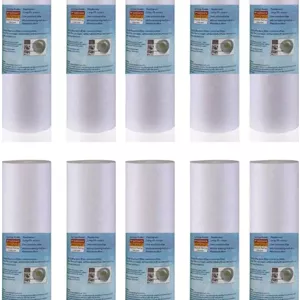 کارتریج های جایگزین فیلتر آب Royal Apex، کارتریج های جهانی اسفنجی پنبه ای پلی پروپیلن 10 اینچی، رسوب نخ پیش فیلتر استاندارد برای سیستم های RO استاندارد (بسته 10 عددی، اسفنجی 10 اینچی (70 گرم))