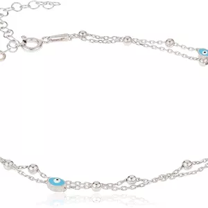 پابند نقره ای زنانه طرح چشم نظر سایز بزرگ علوان - EE5445LS