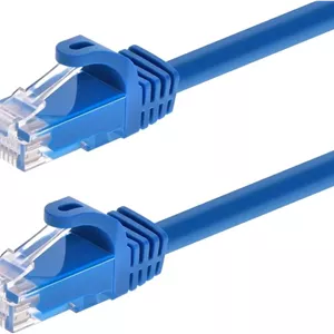 کابل شبکه پچ Cat5e اترنت Monoprice Flexboot - کابل اینترنت شبکه - RJ45، رشته ای، 350 مگاهرتز، UTP، سیم مسی خالص، 24AWG، 0.3 متر، آبی
