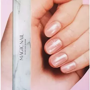 سوهان ناخن شیشه ای جادویی 4 در 1، سوهان ناخن، عقب زننده کوتیکول، بافر و پولیشر (سنگ مرمر سفید) 