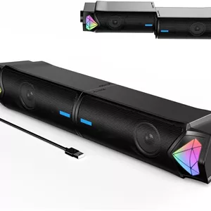 اسپیکر دسکتاپ مدل Soundbar با نورپردازی RGB