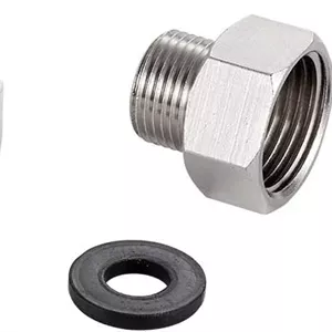اتصالات تبدیل فشرده ساز ایبرگریف مدل M91501، سایز G3/8 اینچ به G1/2 اینچ، فلزی، کروم، یک جفت