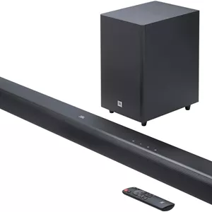 جی بی ال سینما SB550 - ساندبار 3.1 کاناله با صدای دالبی 250 وات، ساب ووفر بی سیم 5.25 اینچی، HDMI ARC، اپتیکال و پخش بلوتوث، JBLSB550BLKUK، مشکی