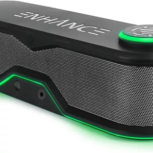 نوار صوتی کامپیوتر ENHANCE SB1 با کیفیت صدای بالا - نوار صوتی کامپیوتر با تغذیه USB، بلندگوی زیر مانیتور با توان خروجی 10 وات، کنترل صدا با LED، دارای خروجی هدست، نوار صوتی گیمینگ برای کامپیوتر
