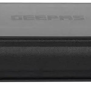سیستم ساندبار قابل حمل Geepas GMS11152 مدل 2.2 کاناله با 2 ساب ووفر داخلی با فناوری صدای سه بعدی USB/AUX/BT/HDMI/ریموت شامل اتصال به تلویزیون، موبایل، لپ تاپ و غیره، مشکی