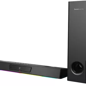 ساندبار گیمینگ چند کاناله 5.1 CREATIVE Sound Blaster Katana V2X با ساب ووفر فشرده، توان خروجی 180 وات، طراحی 5 درایور Tri-amplified، فناوری Super X-Fi و نورپردازی RGB