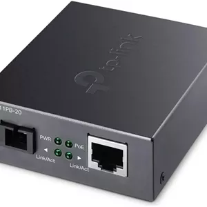 مبدل رسانه فیبر به اترنت TP-Link TL-FC111PB-20 | 10/100 مگابیت بر ثانیه WDM SFP به RJ45 با 1 پورت PoE | پورت RJ45 10/100 مگابیت بر ثانیه به فیبر تک حالته 100Base-FX | افزایش فاصله فیبر تا 20 کیلومتر