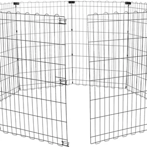 محوطه بازی تاشو فلزی سگ آمازون بیسیکس - 152.4x152.4x91.44 سانتی متر، مشکی