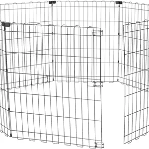 محوطه بازی تاشو فلزی سگ آمازون بیسیکس - 152.4x152.4x76.2 سانتی متر، مشکی