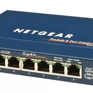 سوئیچ شبکه 8 پورت گیگابیتی اترنت NETGEAR GS108، هاب، اسپلیتر اینترنت، رومیزی و ProSAFE