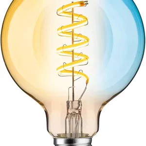 لامپ ادیسونی 230 ولت Paulmann 29159 Smart Home Zigbee LED Globe G95 E27 600lm 7.5W با قابلیت تنظیم رنگ سفید و دیمر، طلایی
