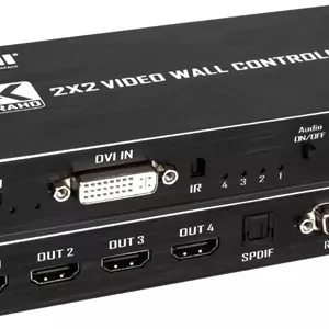 کنترلر دیوار ویدئویی NINGKANGSHENG 2X2 پردازنده دیوار تلویزیون 4K با ورودی HDMI DVI RS232 پشتیبانی از چرخش 180 درجه 4 خروجی HDMI پشتیبانی از اتصال تصاویر 1x2 1x3 1x4 4x1 و غیره