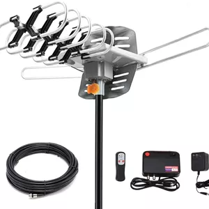 آنتن دیجیتال HDTV با برد 150 مایل با چرخش 360 درجه و کنترل از راه دور بی سیم - UHF/VHF/1080p/4K (بدون میله)
