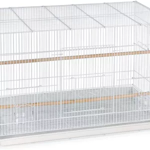 قفس پرواز پرندگان Prevue Pet Products، قفس فلزی فولادی برای پرندگان، قفس چند پرنده قابل انباشت برای پرندگان، قفس خانگی برای طوطی های کوچک، فنچ ها و غیره، سفید