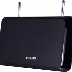 آنتن تلویزیون داخلی فیلیپس، دکوراسیون ایده آل منزل، دیجیتال، آنتن HDTV، سازگار با تلویزیون هوشمند، 4K 1080P VHF UHF، کابل کواکسیال 6 فوتی، دوقطبی، مشکی، SDV1227B/27