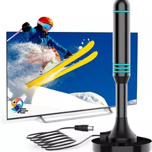 آنتن تلویزیون داخلی - آنتن دیجیتال HD Freeview برای تلویزیون هوشمند، گیرندگی 360 درجه تا 250 مایل، سیگنال VHF/UHF، پشتیبانی از 4K 1080p، نصب آسان