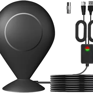 آنتن تلویزیون دیجیتال داخلی - آنتن دیجیتال HDTV با تقویت کننده سیگنال، پشتیبانی از 1080P، آنتن تلویزیون با برد گیرندگی بیش از 360 مایل، شامل کابل کواکسیال 5 متری