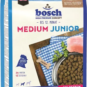 غذای خشک سگ نژاد متوسط جوان بوش Pet Food HPC Medium Junior برای پرورش نژادهای سایز متوسط، 15.50 کیلوگرم