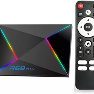 اندروید باکس هوشمند CHROX R69 PLUS با اندروید 14.0، رم 4 گیگابایت، حافظه داخلی 32 گیگابایت Emmc، پردازنده چهار هسته ای H728 Quad-Core 64Bit ARM Corter-A53، خروجی 8K، بلوتوث 5.0، وای فای 2.4 گیگاهرتز/5 گیگاهرتز، پورت LAN 100M Enternet، 4GB 32GB