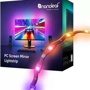 نوار LED نورپردازی صفحه نمایش کامپیوتر Nanoleaf، نوار زیگزاگی 2.5 متری RGB IC، اتصال یکپارچه به صفحه نمایش تا 32 اینچ، نوار نور هوشمند USB-C مخصوص بازی، همگام‌سازی مستقیم موسیقی و صحنه‌های پویا از طریق برنامه دسکتاپ