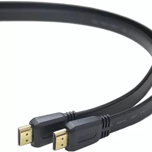کابل تخت HDMI پرسرعت PremiumCord 4Kاترنت 1 متری سازگار با ویدئو 4K 2160P Full HD 1080P رنگ عمیق 3D Arc با روکش 3 لایه و کانکتورهای روکش طلا 10.2 گیگابیت بر ثانیه مشکی