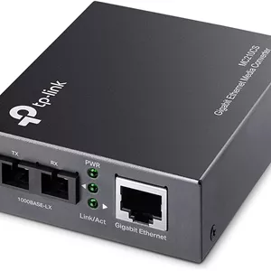مبدل فیبر به اترنت گیگابیتی TP-Link SFP به RJ45 | مبدل فیبر به اترنت | پورت RJ45 با سرعت 10/100/1000 مگابیت بر ثانیه به فیبر تک حالته 1000Base-LX (MC210CS) خاکستری