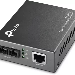 مبدل رسانه ای گیگابیتی اترنت TP-Link MC200CM، دارای 2 پورت فیبر SC، 1 پورت RJ45، فیبر چند حالته، فاصله انتقال 550 متر