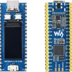 برد مینی RP2040-LCD-0.96-M ویوشیر، برد MCU با عملکرد بالا شبیه Pico با هدر از پیش لحیم شده بر اساس میکروکنترلر RP2040 رزبری پای، دارای LCD 0.96 اینچی، کانکتور USB-C و قیمت مناسب