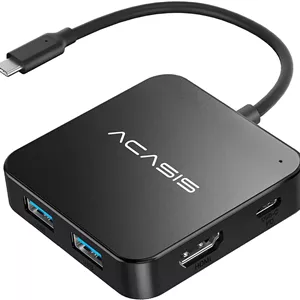 هاب USB C نالاکال، هاب چند پورت USB Type-C با پورت HDMI 4K، پاور دلیوری 100 وات | 3 پورت USB 3.0 | 1 پورت Type-C 3.0 | آداپتور اسپلیتر USB برای مک بوک، مک مینی، XPS، لپ تاپ و دستگاه های USB C (0.15 متر)