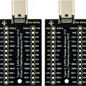 برد خروجی مادگی USB Type C، ۲۴ پین، خروجی کامل پین ها، جایگزین رابط USB C (بسته ۲ عددی)