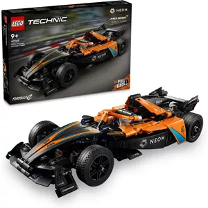 لگو تکنیک ماشین مسابقه ای NEOM McLaren Formula E، اسباب بازی برای کودکان 9 سال به بالا، پسران و دختران، مجموعه ساخت ماشین مدل عقب کش، دکوراسیون اتاق خواب کودکان، ایده هدیه تولد 42169