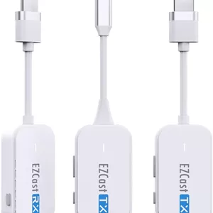کیت فرستنده و گیرنده بی‌سیم USB-C و HDMI با برد 30 متر، آداپتور نمایشگر بی‌سیم 1080P@60Hz برای پخش صدا و تصویر از لپ‌تاپ، کامپیوتر، دوربین و تلفن هوشمند به تلویزیون/پروژکتور
