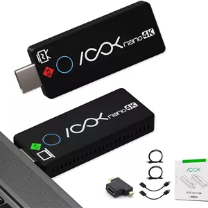 کیت ارائه بی‌سیم 4K آر جی بی لینک Ask Nano - اشتراک‌گذاری محتوا با فرستنده و گیرنده HDMI برای اتاق‌های جلسه، نصب آسان، برد 40 متری با تاخیر کم