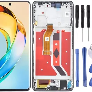 صفحه نمایش ال سی دی گوشی موبایل مناسب برای Honor X9b، مجموعه کامل دیجیتایزر صفحه ال سی دی با قطعات جایگزین قاب