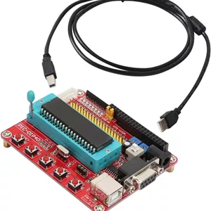 برد آموزشی میکروچیپ Eacam PIC16F877A، اسیلاتور کریستالی 4M، صفحه کلید 4 بیتی، 8 LED، رابط RS232، تغذیه USB با شبیه سازی ICSP، VCC GND، رابط LCD، ابعاد برد