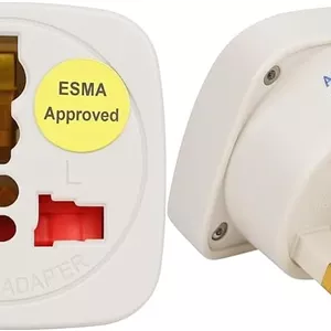 تبدیل دوشاخه UK Type G به یونیورسال LEDora مدل TL-11G – مبدل چند شاخه 13 آمپر دارای تاییدیه ESMA، ساخته شده از ABS مقاوم در برابر آتش، دارای محافظ کودک – آداپتور برق جمع و جور 3 پین برای خانه، دفتر و مسافرت – سفید